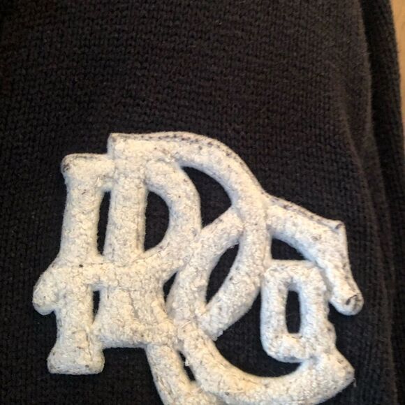 Vintage 90’s Authentic ROCAWEAR Black Preppy Shawl Collar Tight Knit Cardigan XL - Picture 4 of 14